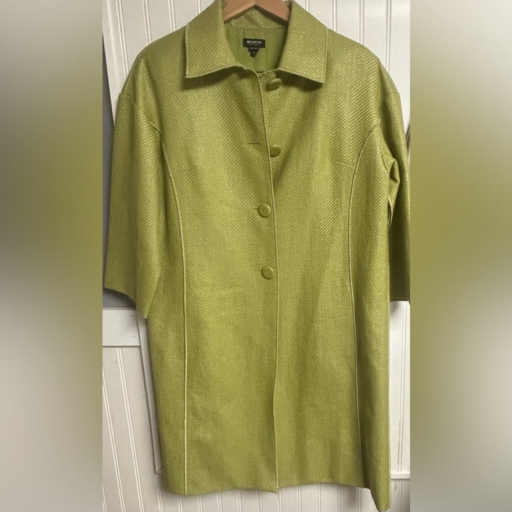 Worth Coat Women's Sz Medium Green Lightweight Jacket Coat
